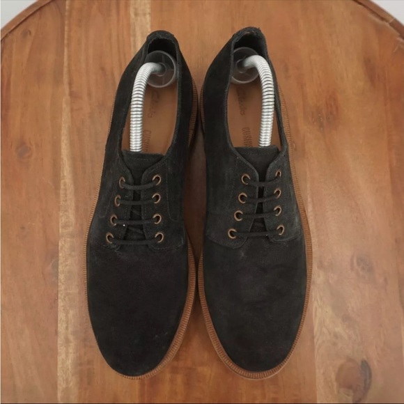 Clarks Mens Foxwell Hall Oxfords Shoes Black Suede Lace Up Lug Sole Size 8.5M main image 9
